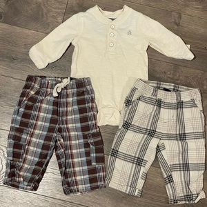 Baby Gap Gymboree 3 Piece (1 Onesie + 2 Pants) Size 3-6 Months
